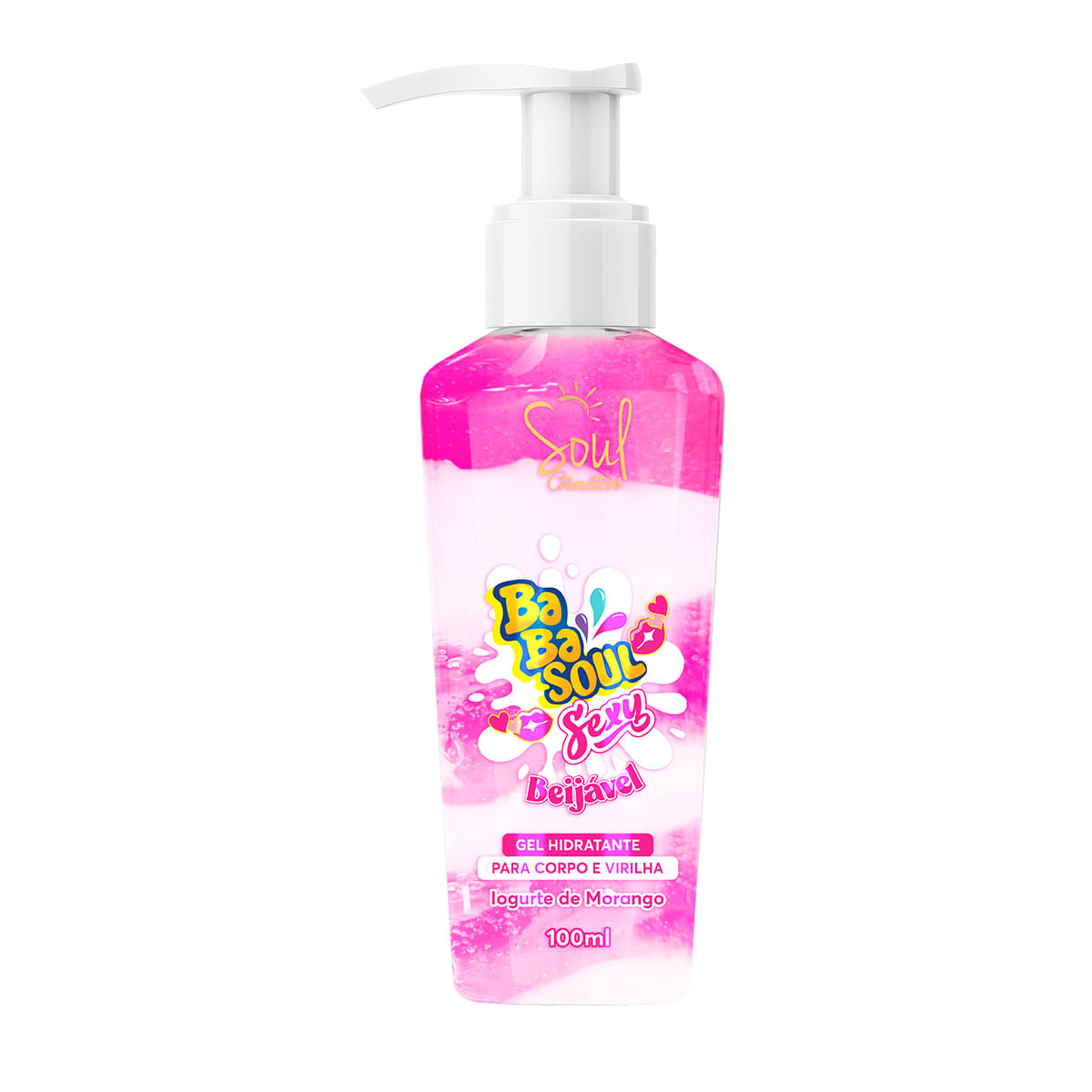 Babasoul Sexy Gel Beijável Iogurte de Morango 100ml